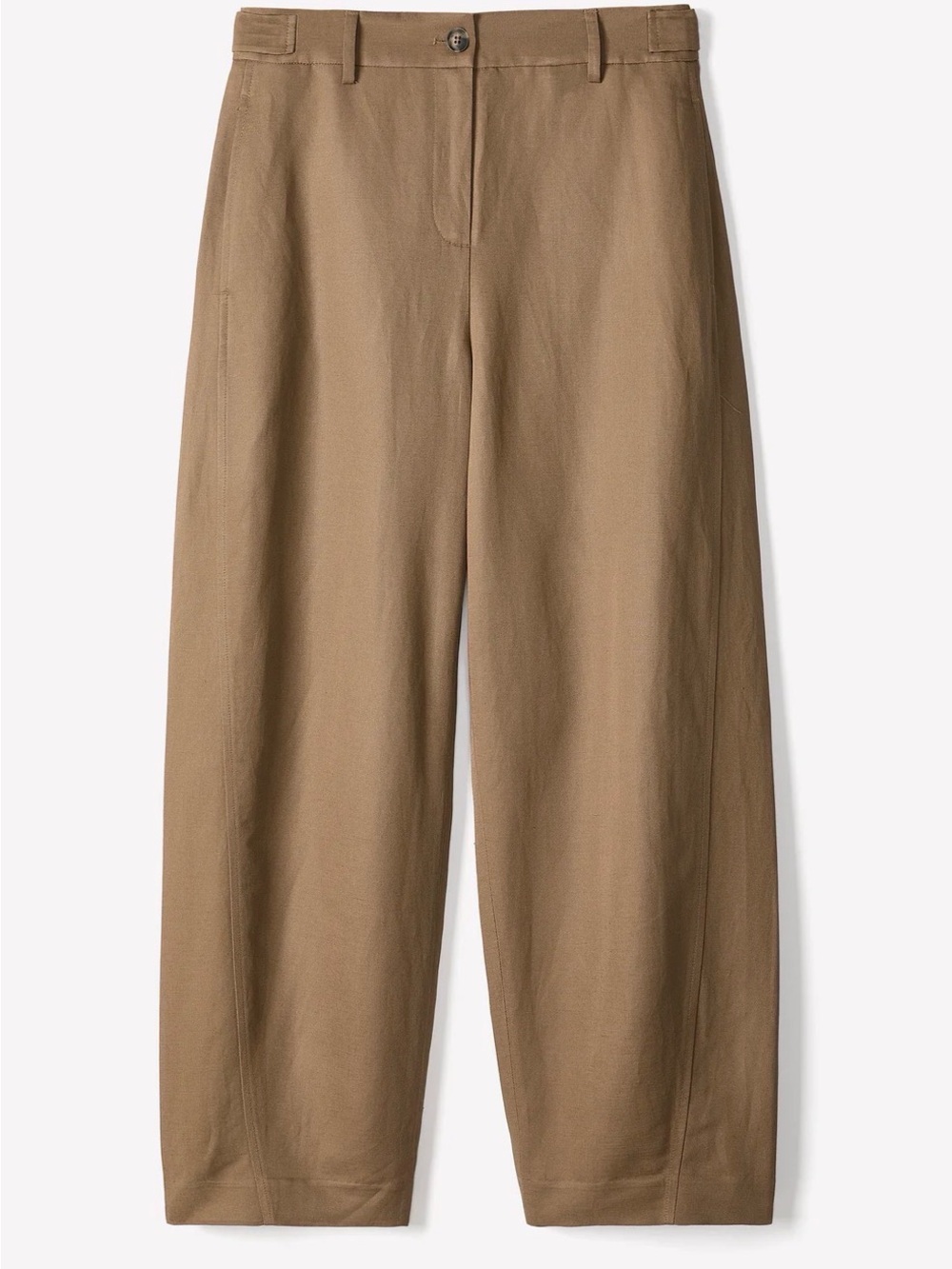 High rise twill barrel pants